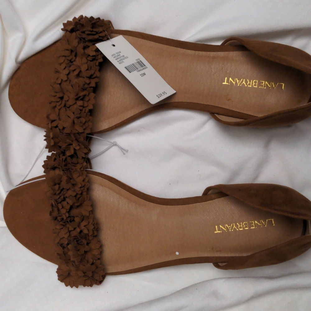 NWT Lane Bryant Brown Sandals Size 11W ( Wide Width )